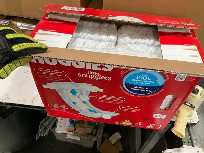 Condition photo showing New/Like New for huggies little snugglers diapers - size 1 - 168ct