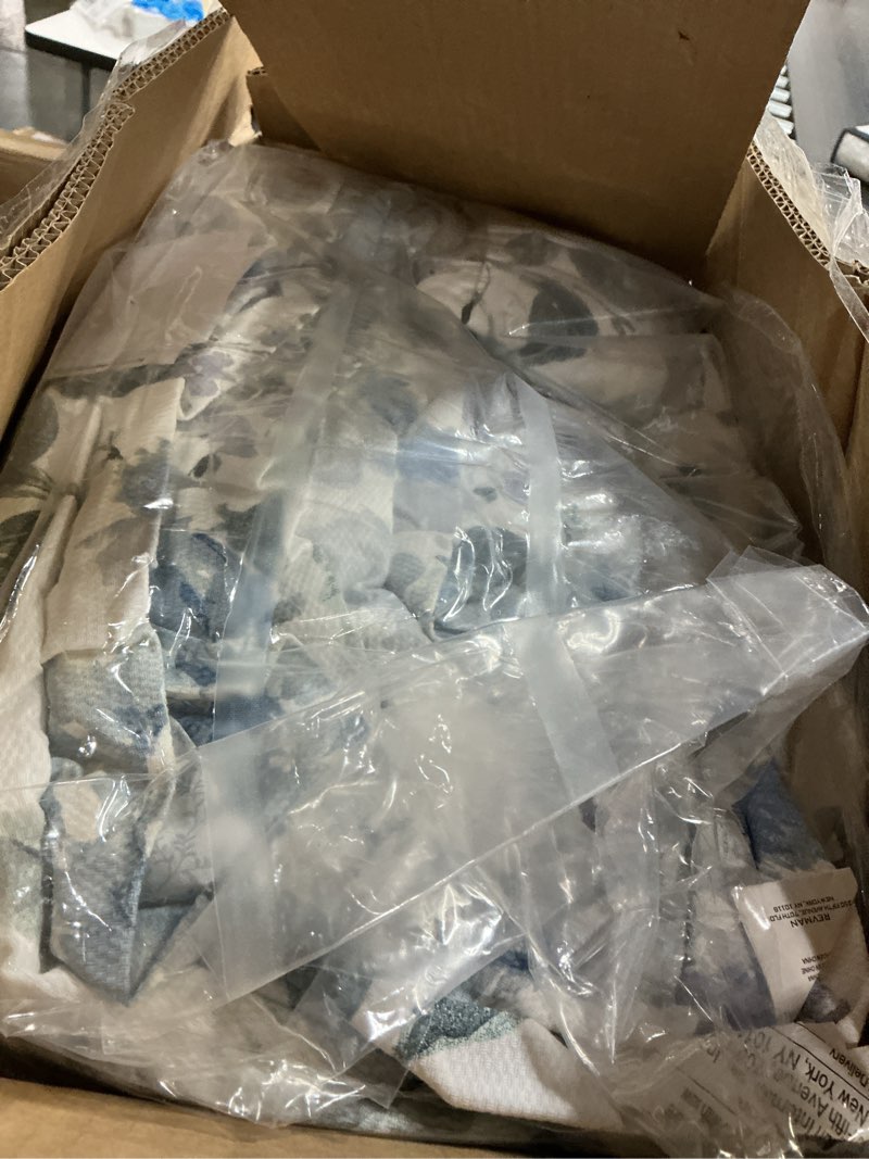 Condition photo showing Good Condition for laura ashley home - king comforter set, reversible cotton bedding with matching shams, stylish home decor for all seasons (chloe blue, king)