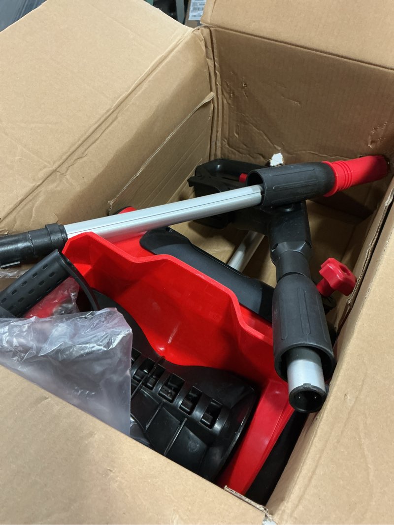 Condition photo showing Good Condition for Cordless Snow Shovel Compatible with Milwaukee 18V Battery, 12" Electric Snow Blower with 20FT Max Throw & Adjustable Handle & Safety Switch, Snow Thrower for Driveway, Deck, Patio, Steps (Tool Only) Red