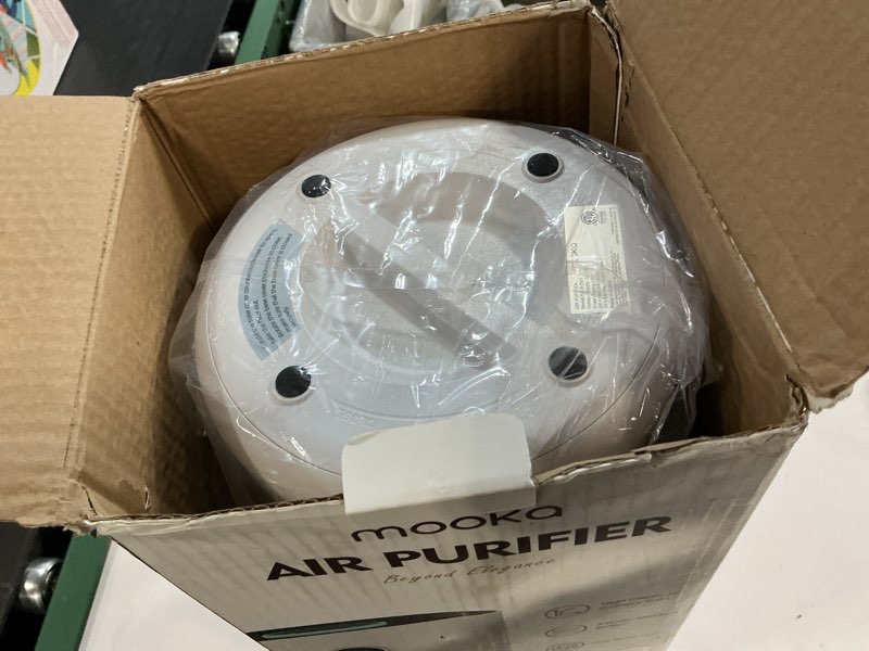 Condition photo showing Good Condition for air purifiers for home large room up to 1500 ft², mooka hepa air purifier for home pets hair in bedroom with aromatherapy, air filter cleaner for dorm, pets, office, 20db, night light, b-d03, white