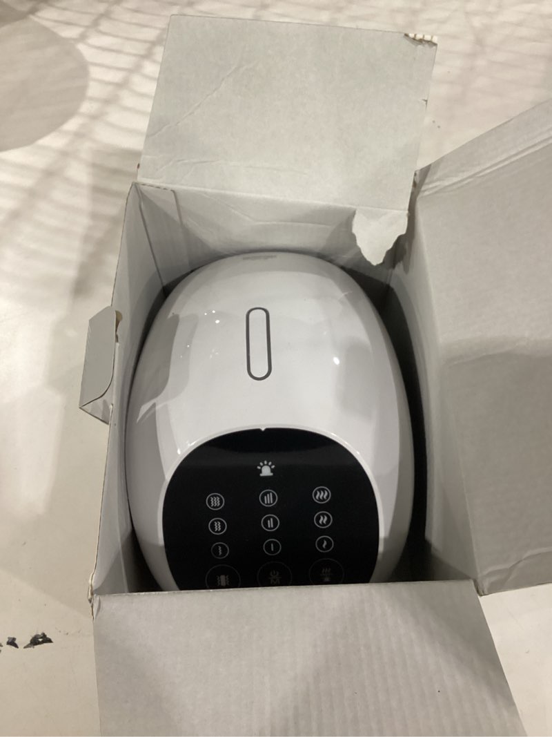 Condition photo showing Good Condition for not tested**** knee massager, 3-in-1 cordless with heat and red light, comfort 3 vibration modes and 3 heating levels long battery life rechargeable, white