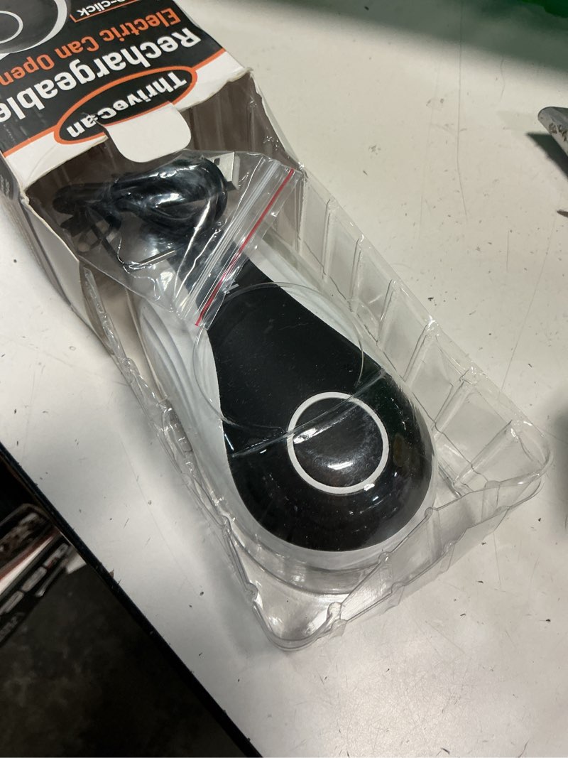 Condition photo showing Good Condition for can opener electric, rechargeable one press automatic can opener, side cut smooth edge hands free, fits all can sizes, safe kitchen gadget easy use tool for seniors with arthritis, quick open (black)