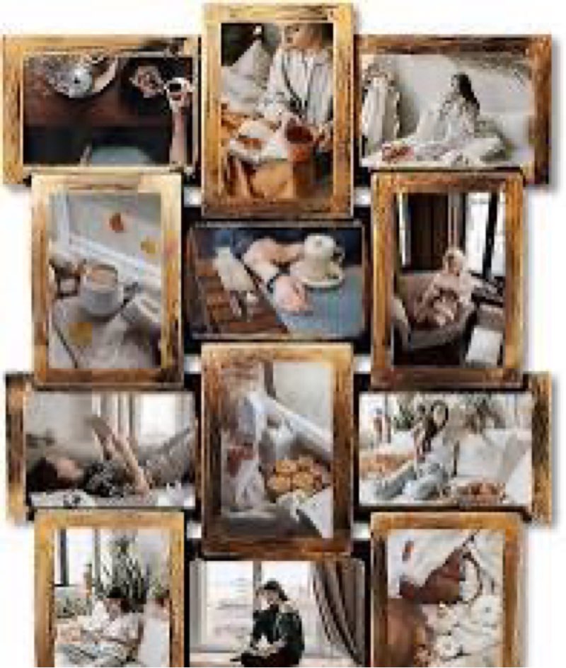 j.m.deco collage picture frames for wall 16 opening, large photo frame collage wall hanging for 4x6