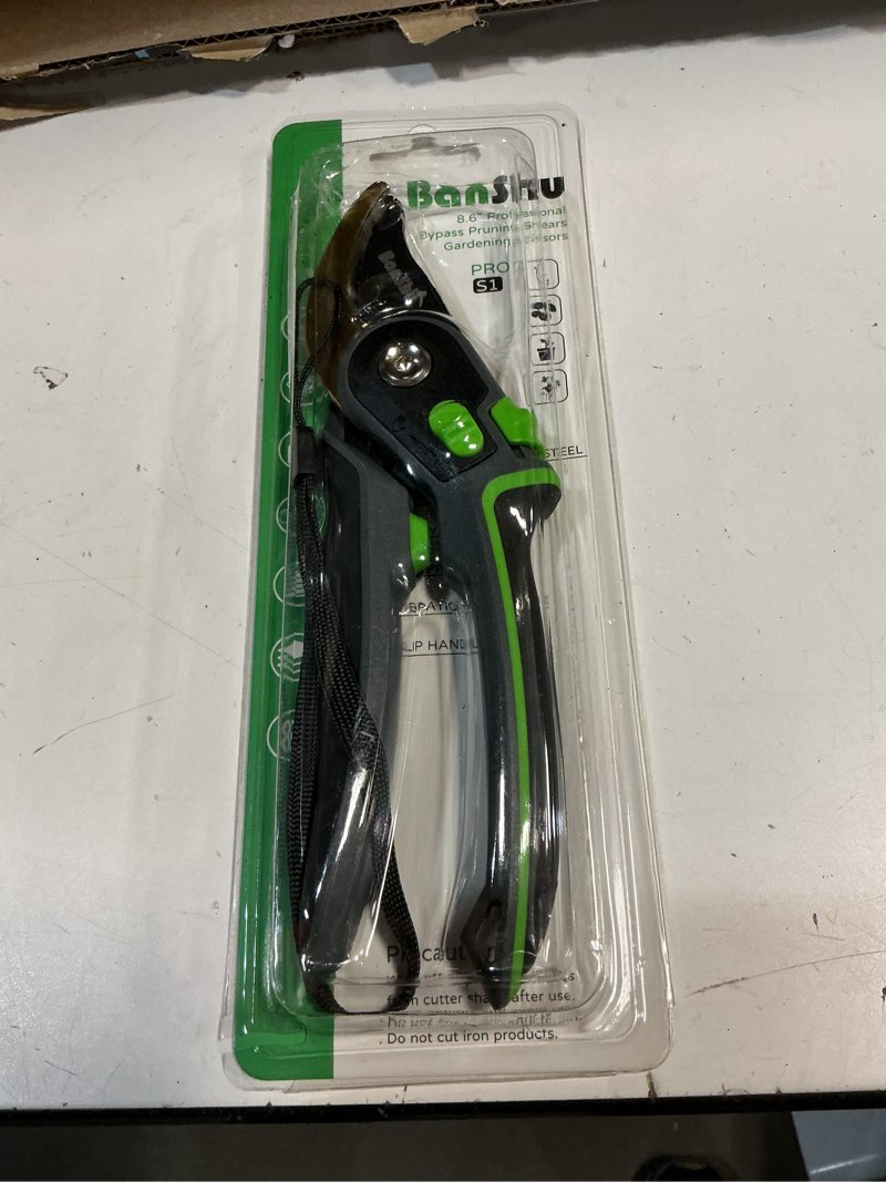 Condition photo showing New/Like New for Bypass Pruning Shears, [Bearing Steel] Rust Resistant Blade, Heavy Duty Ultra Sharp Garden Clippers, Ergonomic, Upgraded Built-in Spring, Tool Gifts for Men/Women, Premium Gardening Scissors