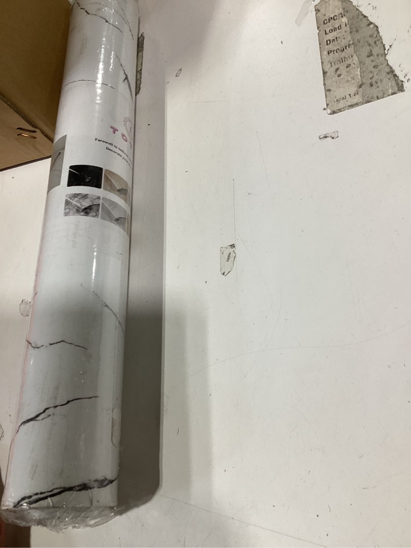 Condition photo showing New/Like New for white granite wallpaper peel stick glossy thick marble contact paper for countertop 16x354 inch waterproof oil proof self adhesive furniture stickers kitchen counter shelf liner wall vinyl decorative 16" x 354" white