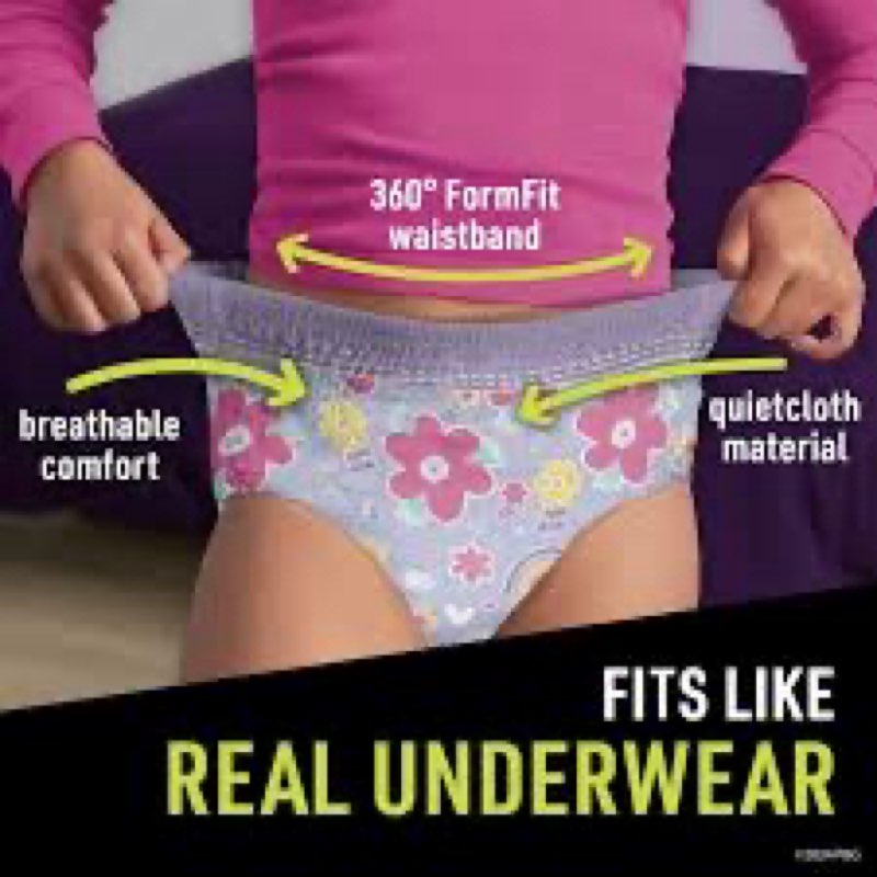 Ninjamas Girls Bedwetting Nighttime Underwear, Pampers Pull Ups Size L (64-95+ lbs), 68 Count, Overn