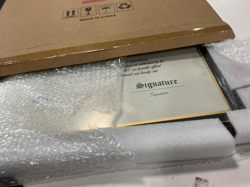 Condition photo showing Good Condition for doai art diploma frame 14 x 17 with mat solid wood display document/certificate 16x20 without mat and picture 17x14 with black over gold mat | wall hangers,new zealand cypress,hd glass,mahogany mahogany solid wood 16x20&14x17 with mat