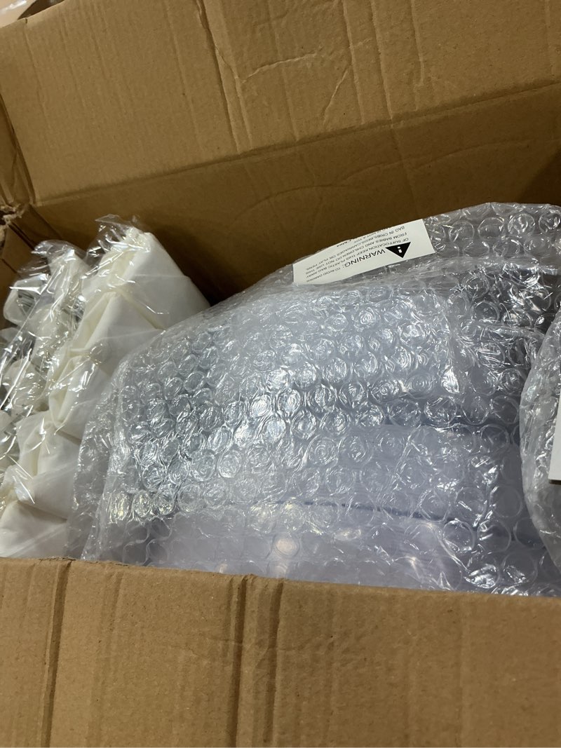 Condition photo showing New/Like New for DaYammi 350PCS Silver Plastic Dinnerware Set for 50 Guests, Fancy Disposable Plates for Party, Include: 50 Dinner Plates, 50 Dessert Plates, 50 Pre Rolled Napkins with Silver Silverware, 50 Cups A Silver 350