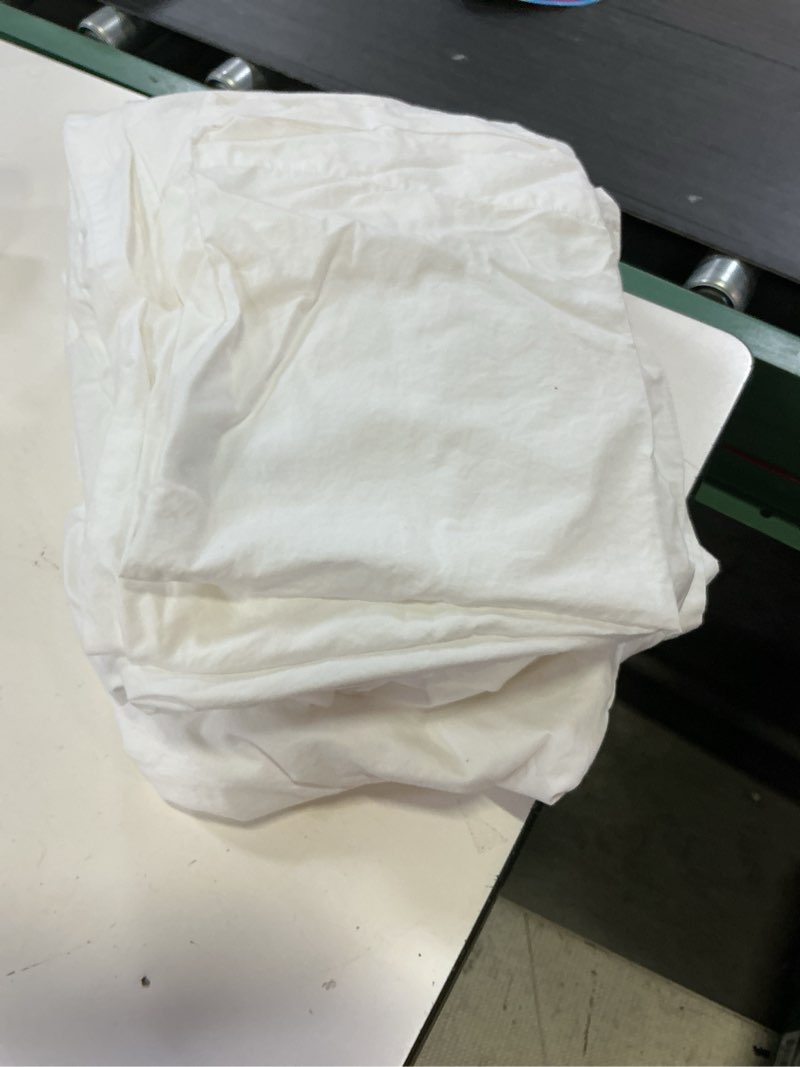 Condition photo showing Good Condition for organic crisp percale sheet set, queen, white