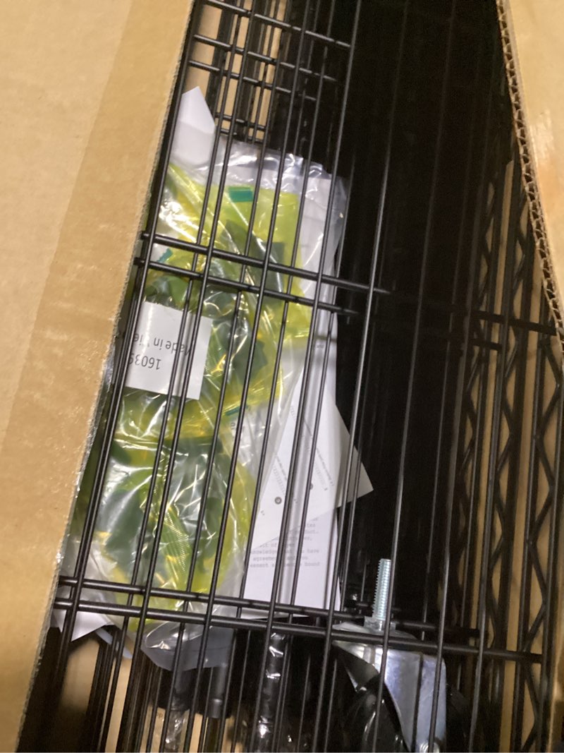 Condition photo showing Good Condition for Storage Shelves 2100Lbs Capacity, 6-Shelf on Casters 48" L×18" W×82" H Commercial Wire Shelving Unit Adjustable Layer Metal Rack Strong Steel for Restaurant Garage Pantry Kitchen,Black 18L x 48W x 82H Black