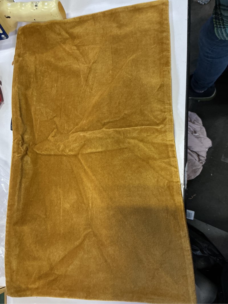 Condition photo showing Good Condition for classic cotton velvet pillow cover color: marigold size: 12x20