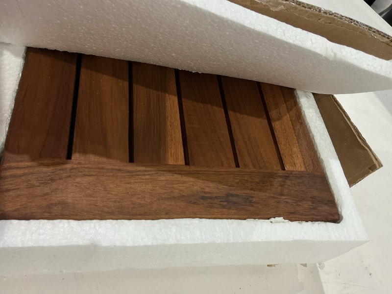 Condition photo showing Good Condition for aquateak 18" moa teak floating wall shelf - 18 inch