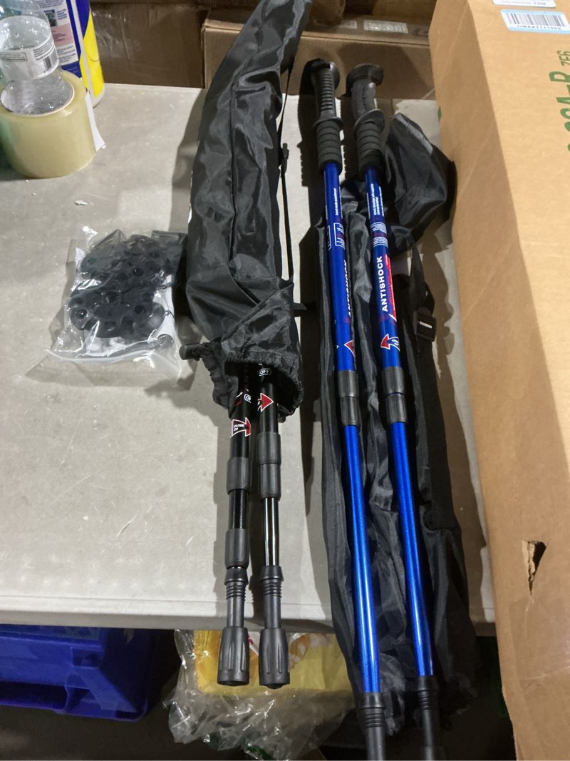 Condition photo showing Good Condition for aihoye hiking trekking poles, 2 pack collapsible, lightweight, anti shock, walking sticks, adjustable hiking pole for men and women blue-black
