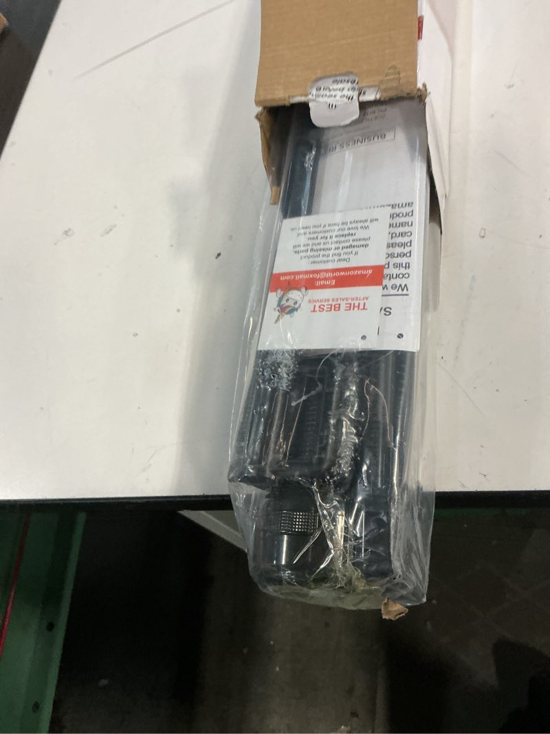 Condition photo showing New/Like New for 96 inch wide reinforced retractable baby gate with support rods, extra long dog gate retractable gate outdoor gates for decks, prevent crawling under extra long baby gates for large openings, black black (33" tall x 96" wide)