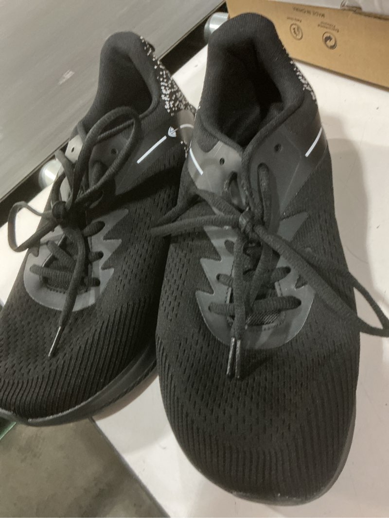 Condition photo showing As Is for womens arch support walking shoes wide toe box orthotic sneakers air tennis shoes for plantar fasciitis pain relief, size 6-11 8 wide black