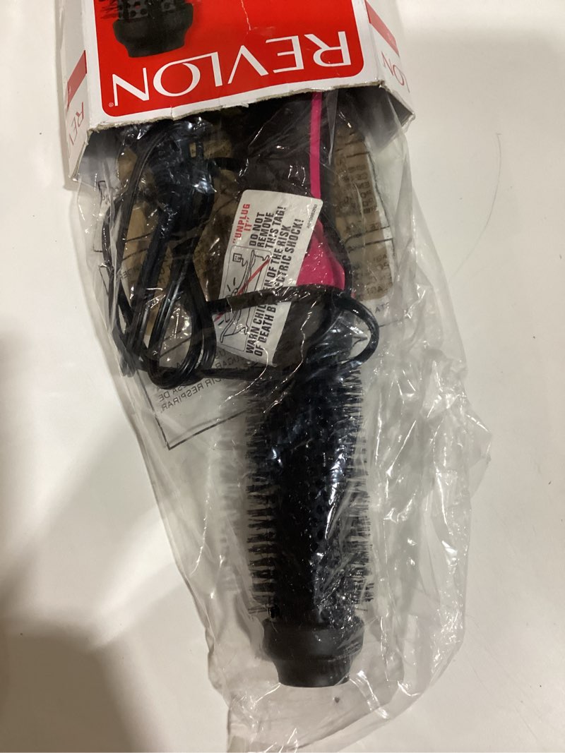 Condition photo showing As Is for revlon one-step hair dryer and styler - root booster round brush for styling, dryer brush for fast and easy salon-quality blowout, more shine and less frizz (1-1/2 in) 1 count (pack of 1)