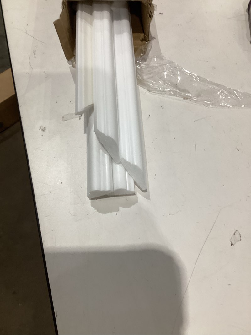 Condition photo showing Good Condition for white peel and stick wall molding kit, premade accent molding wainscoting panel for interior wall decor by afoxsos