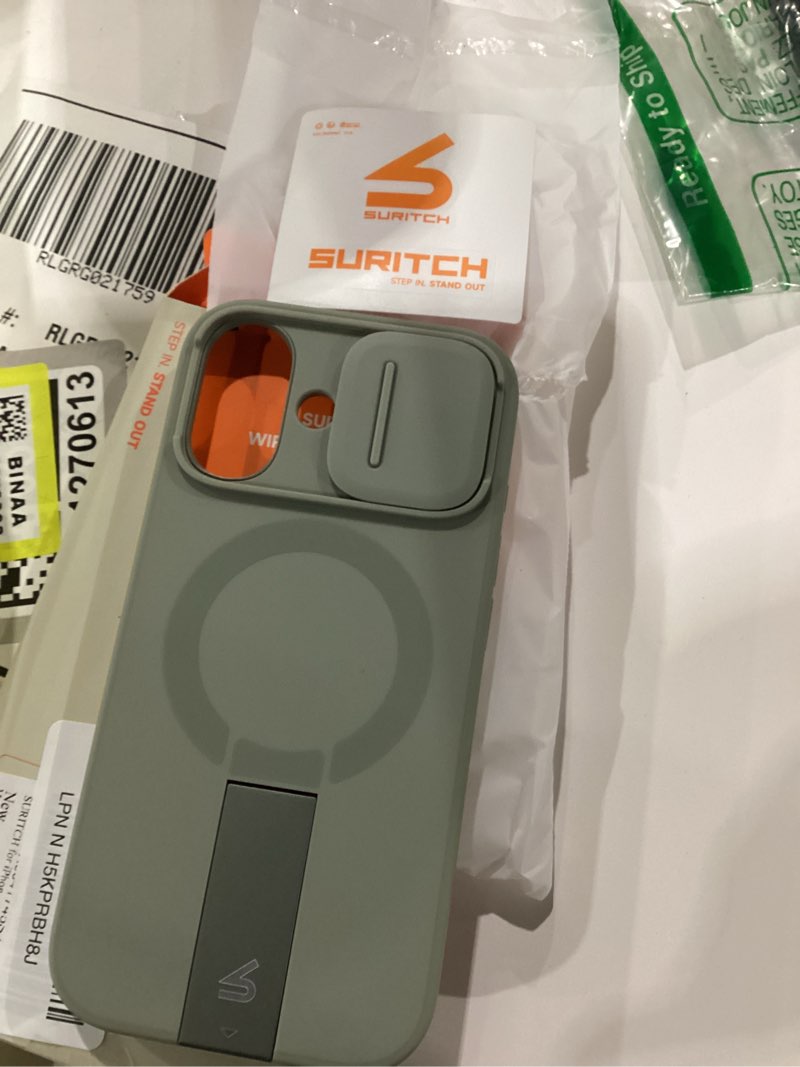 SURITCH for iPhone 17 Case with Camera Control Cover, Camera Slide Cover and Adjustable Kickstand, C