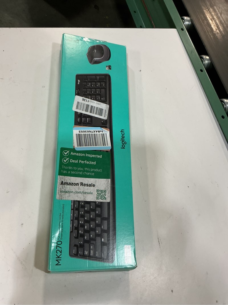 Condition photo showing Good Condition for logitech mk270 wireless keyboard and mouse combo for windows, 2.4 ghz wireless, compact mouse, 8 multimedia and shortcut keys, 2-year battery life, for pc, laptop - black black 1 pack combo