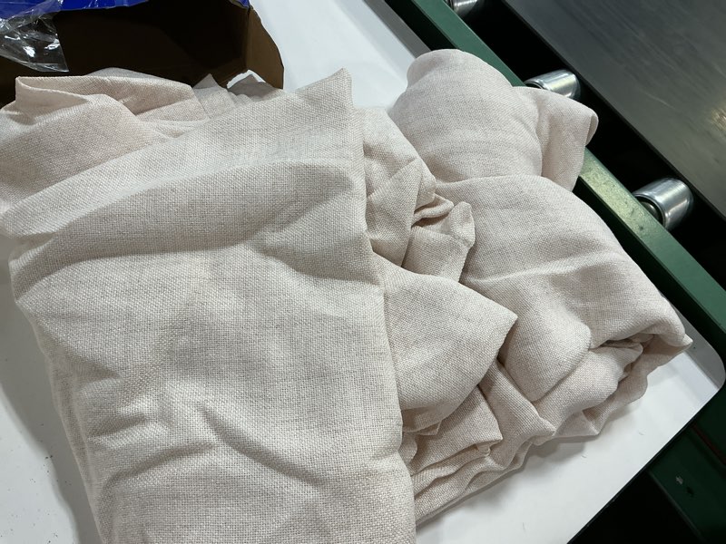 Condition photo showing Good Condition for miulee faux linen curtains 84 inch length 2 panels natural cream beige semi sheer curtain with back tab rod pocket, light filtering window privacy burlap drapes for living room bedroom 42w x 84l 42"w x 84"l (pack of 2) cream beige