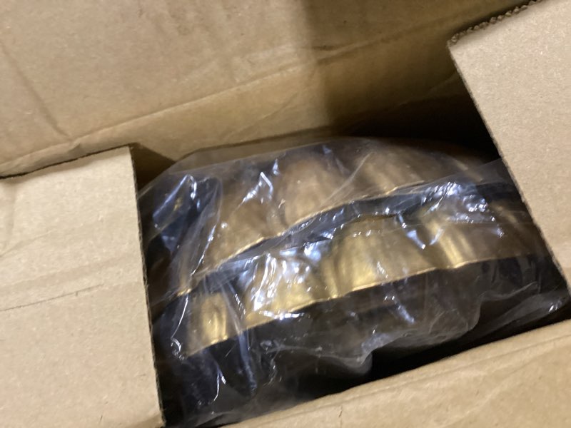 Condition photo showing As Is for gold flower vases for centerpieces: vintage compote bowl vase for wedding 4 inch small pedestal vase for party gold centerpieces for table metal urn for event home decor set of 2 gold 4 inches - 2 pcs