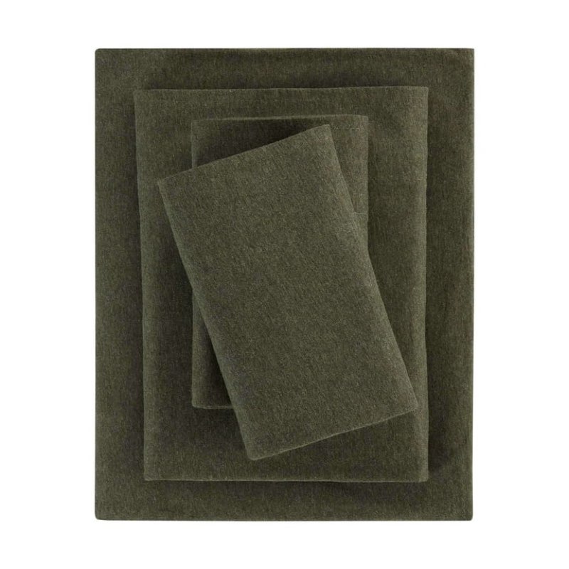 Mainstays Cotton Rich Extra Soft Jersey Bed Sheet Set, Queen, Sea Turtle Green, 4 Pieces