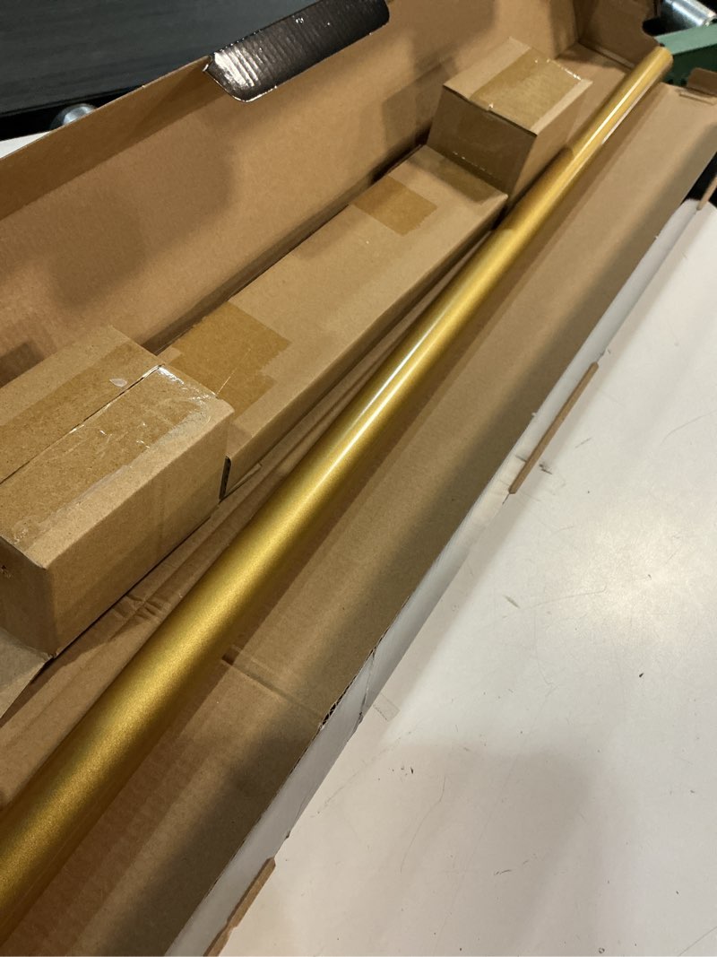 Condition photo showing Good Condition for ILAISIHOME Luxury Gold Decorative Single Curtain Rod Set with Crystal-clear Faceted Finials, 36-72 in, Standard Single Drapery Rod for 1 Pack, 1-1/8 in diameter, Adjustable Length 36-72'' Gold