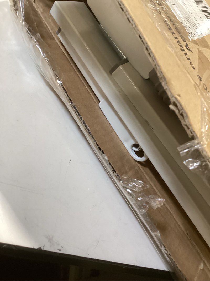 Condition photo showing As Is for regalo safety 29-49" easy step extra wide baby gate for doorways & bottom of stairs, pressure mounted safety gate with door for babies, toddlers & pets, white white 29-49"w x 30"h