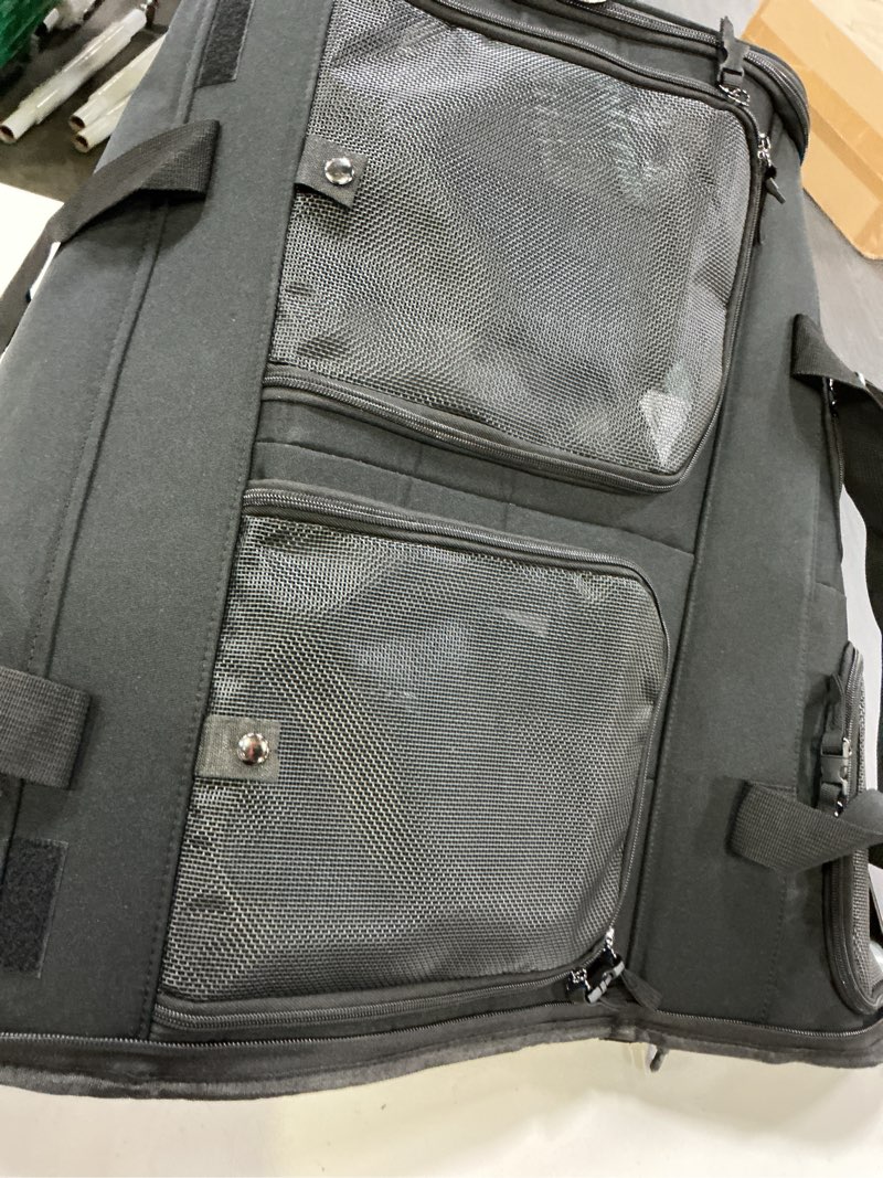Condition photo showing Good Condition for cat carrier airline approved, soft-sided dog carrier with inner safety leash, pet transport carrier for small-medium cats puppies up to 15 lbs, collapsible travel kitten carrier bag -blackm 17.0"l x 11.0"w x 11.0"h black
