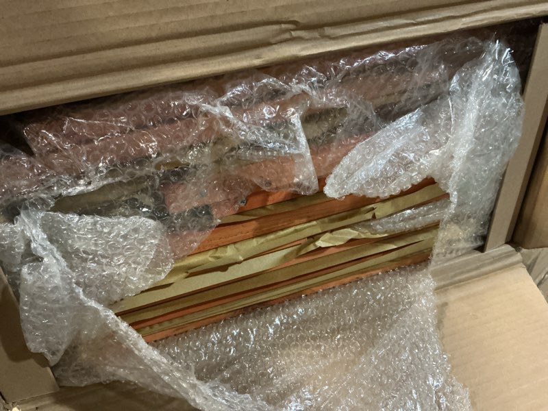 Condition photo showing New/Like New for trixie natura outdoor rabbit hutch with run - small elevated rabbit cage with non-slip ramp - small animal house with large playpen, hinged roof & pull-out tray - in natural extra-small rabbit hutch