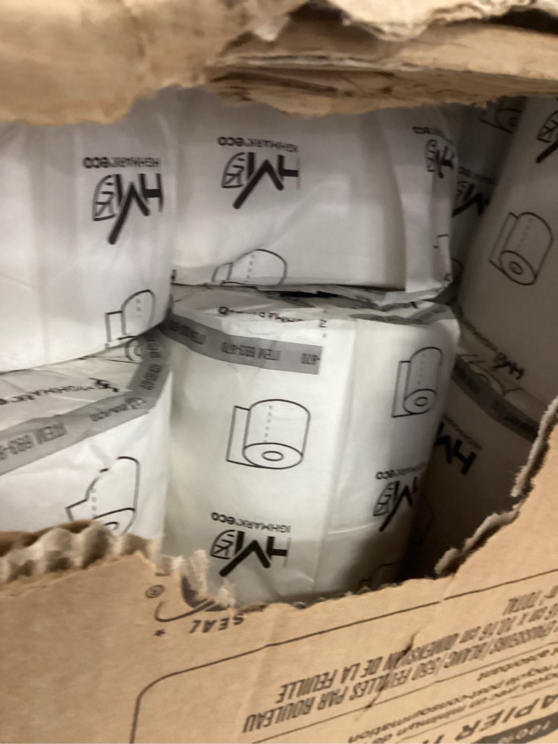 Condition photo showing New/Like New for Highmark 100% Recycled Bathroom Tissue, 550 Sheets Per Roll, Case Of 80 Rolls