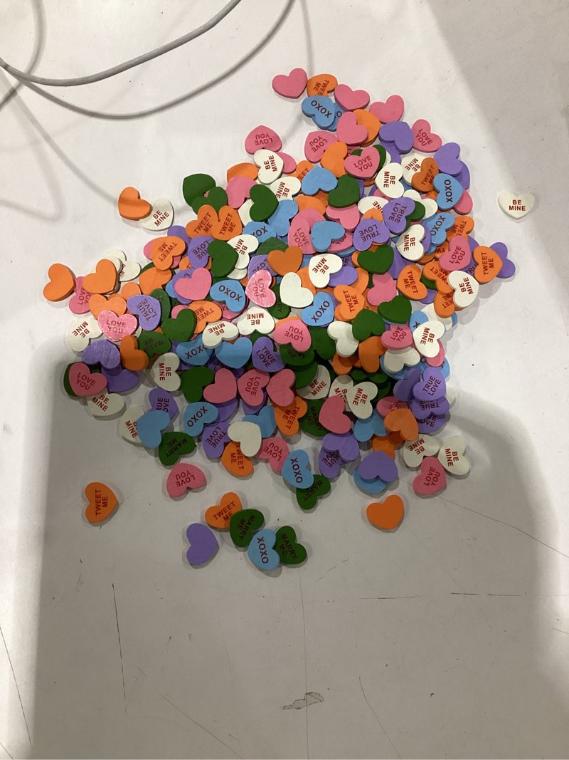 Condition photo showing New/Like New for 120 Pcs Valentine's Day Heart Shaped Foam Stickers, Valentine’s Sweet Conversation Self-Adhesive Stickers for DIY Crafts Valentines Party Decor Decals