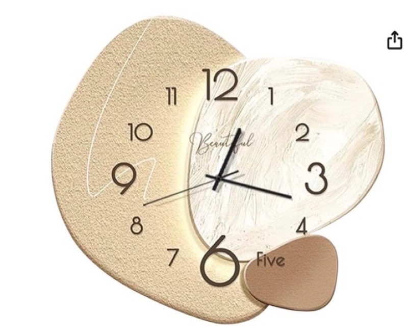 ergocar wall clock, creative silent modern nordic -style crystalline porcelain battery power decoration school, living room, kitchen, office