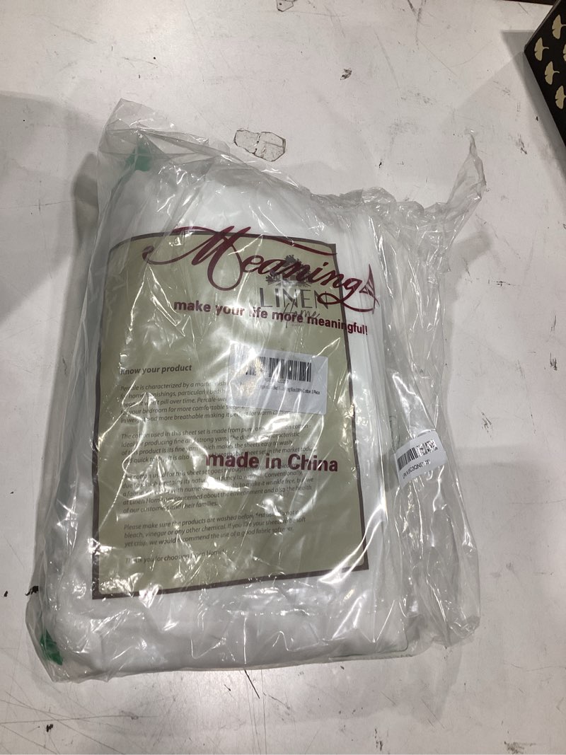 Condition photo showing Good Condition for white luxury elegant lace bed flat sheet with ruffles bed top sheet king or california king size 100% cotton 1 piece white lace and ruffles king /california king