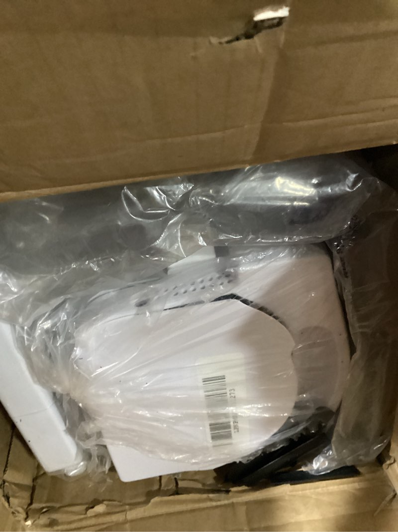 Condition photo showing As Is for Vornado TRANSOM Window Fan with 4 Speeds, Remote Control, Reversible Exhaust Mode, Weather Resistant Case, Whole Room, Ice White White Remote Control Fan