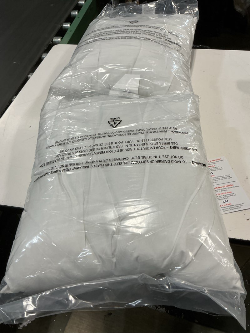 Condition photo showing Good Condition for edow throw pillow inserts, set of 2 lightweight down alternative polyester pillow, couch cushion, sham stuffer, machine washable. (white, 18x18)