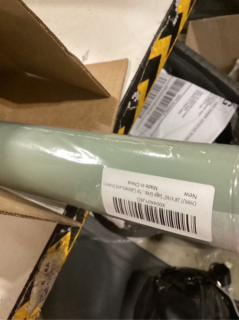 Condition photo showing New/Like New for chihut extra wide sage green peel and stick wallpaper 24"x160" silky smooth solid green contact paper self adhesive removable decorative vinyl roll for bedroom living room countertops cabinets 24" x 160" sage green