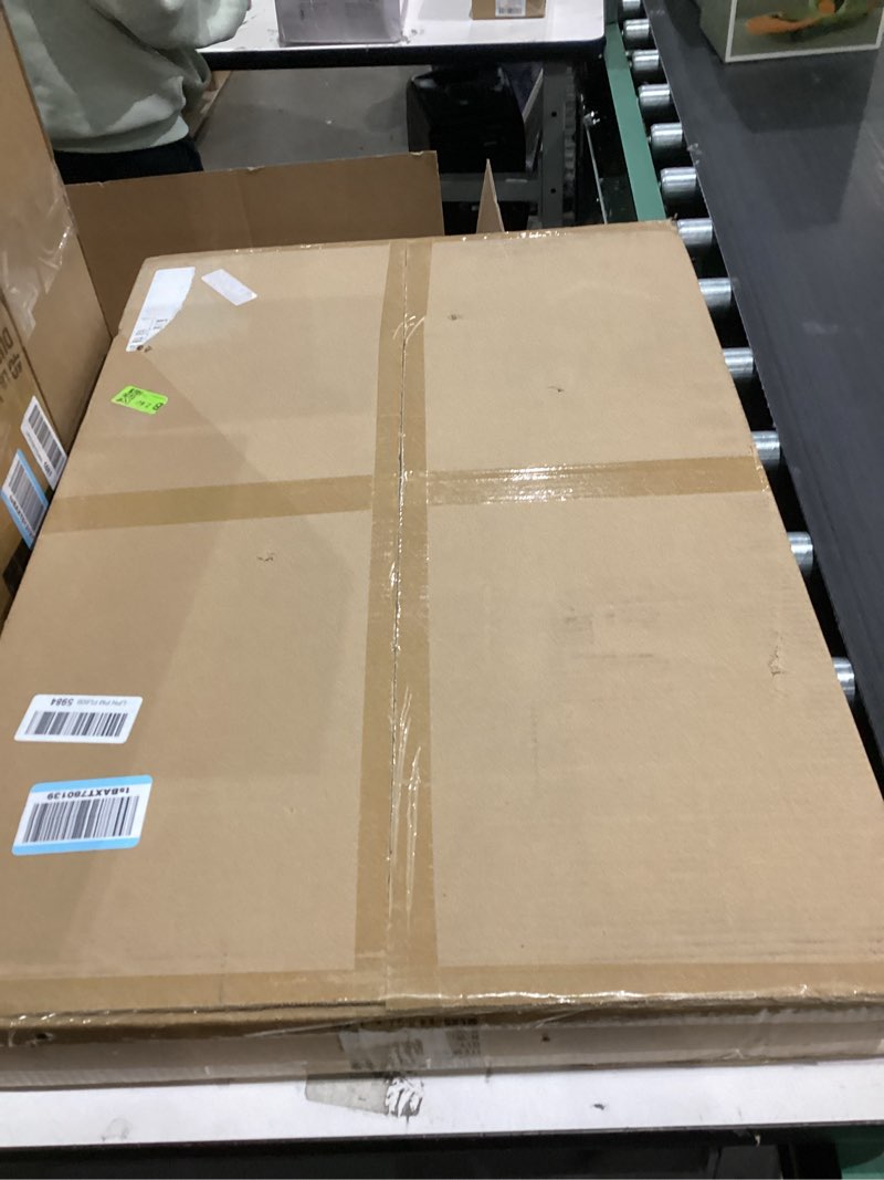 Condition photo showing New/Like New for Modern Chandeliers for Living Dining Room, 3-Ring Rectangular LED Chandelier Light Fixture with Remote Control Dimming, Hanging Pendant Light with Adjustable Height, Black Rectangular 15.7+23.6+31.4in