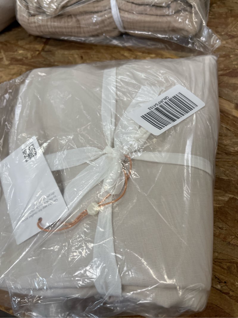 Condition photo showing Good Condition for european linen shower curtain, one size, ivory