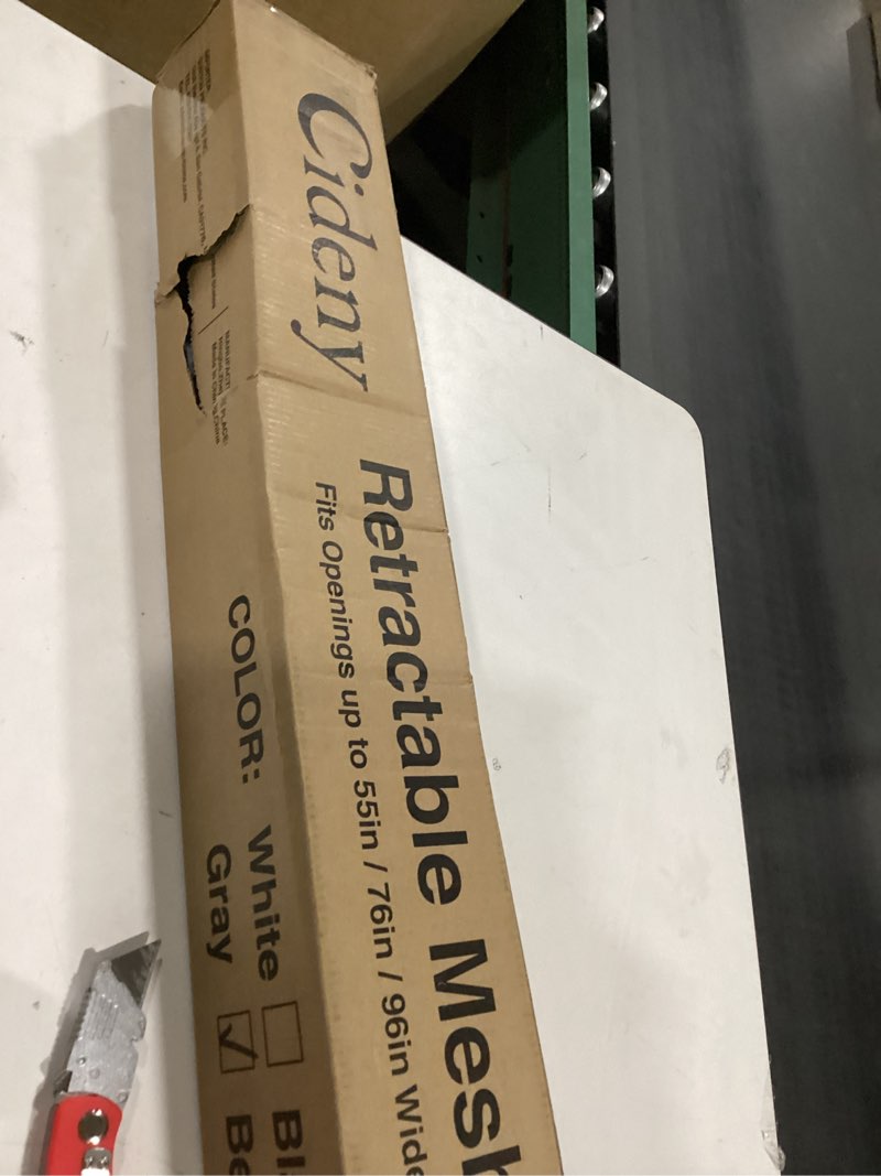 Condition photo showing As Is for Retractable Baby Gate for Doorways and Stairs, Mesh Safety Gate for Pet, Indoor & Outdoor Use, One-Hand Operation, Easy Installation, 33.6" Tall, Expands to 55" Wide?Black,33.6"x55" 33x55 Inch Black