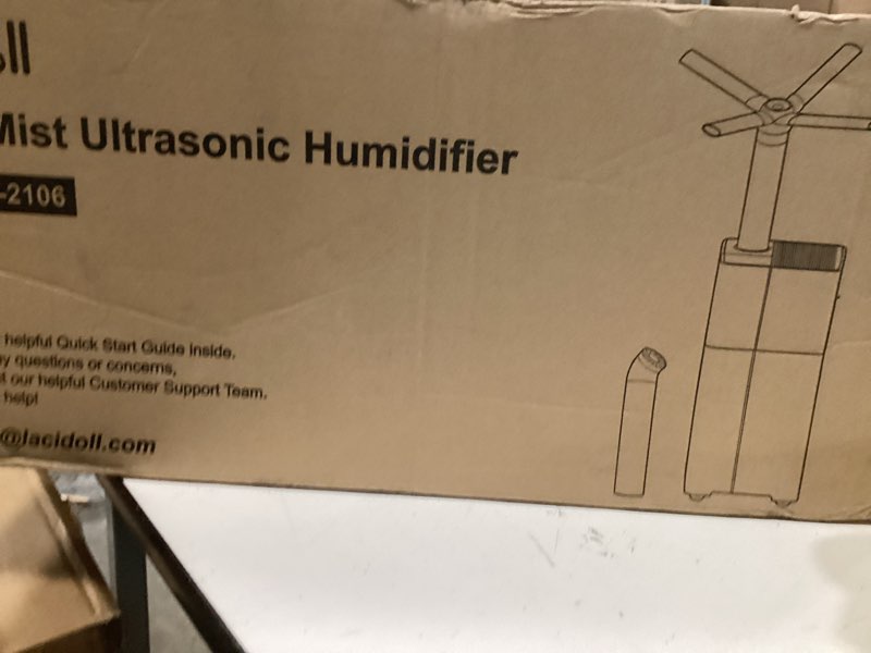 Condition photo showing As Is for Humidifier Large Room,26L/6.8Gal Whole House Humidifiers for Bedroom Home 3000 sq.ft,1800ml/H,Commercial and Industrial Humidifiers with 360° Nozzle & Extension Tube,Top Fill,Gray similar