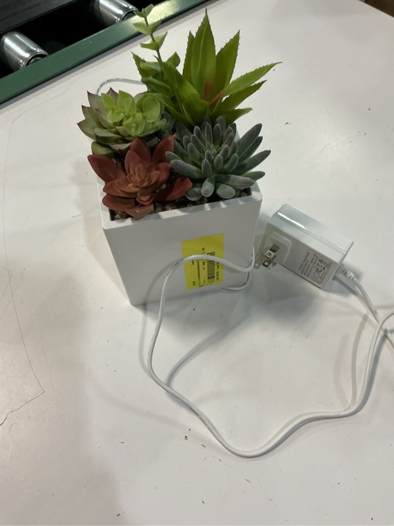 Condition photo showing As Is for tech2 power bloom charging decorative plant with built-in retractable usb-c cable
