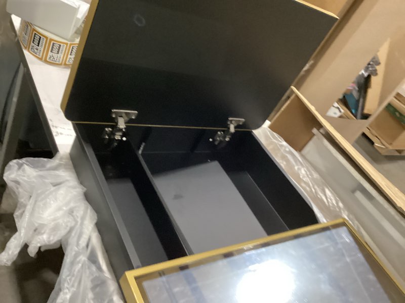 Condition photo showing New/Like New for Gold framed bathroom mirror/medicine cabinet