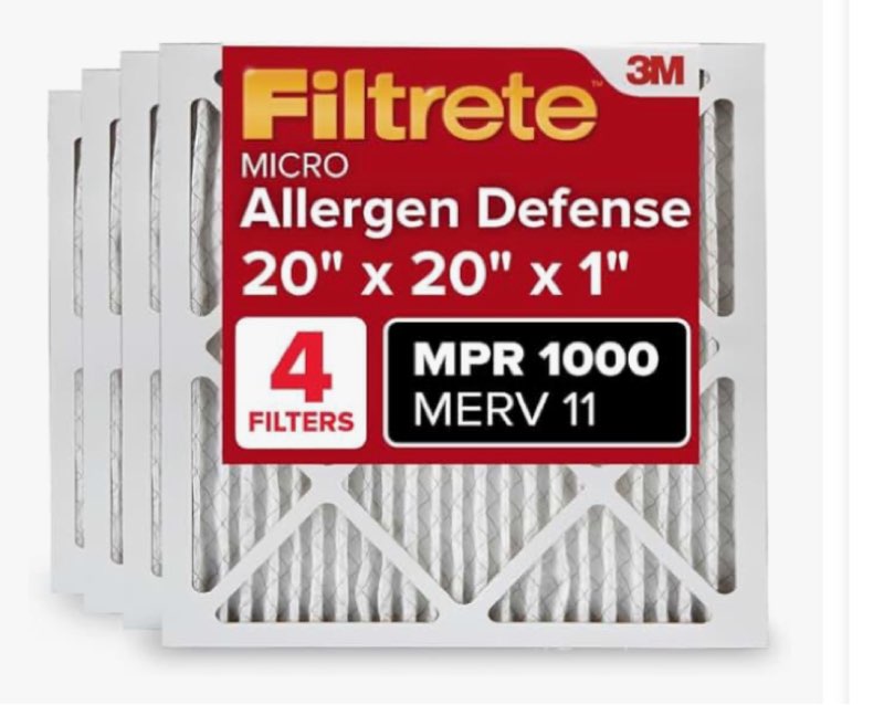 Blackonix 20x20x1 Air Filter 4-Pack – MERV 11 HVAC & Furnace Filters for AC Units – Pleated Electros