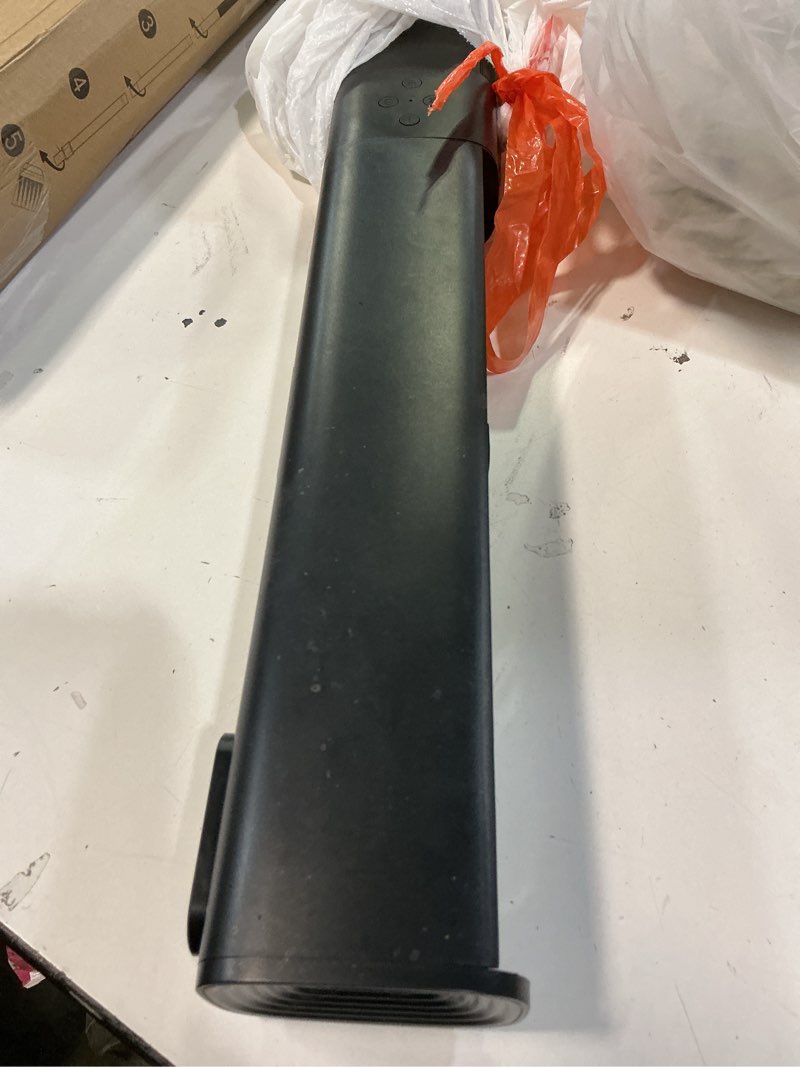 Condition photo showing As Is for Saiyin Sound Bar for Smart TV, 100W Soundbar with Crystal-Clear Vocals and Bluetooth 5.3/TV-ARC/Optical/AUX Input, 2 in 1 Detachable Surround Sound System for TV/PC/Gaming/Projectors