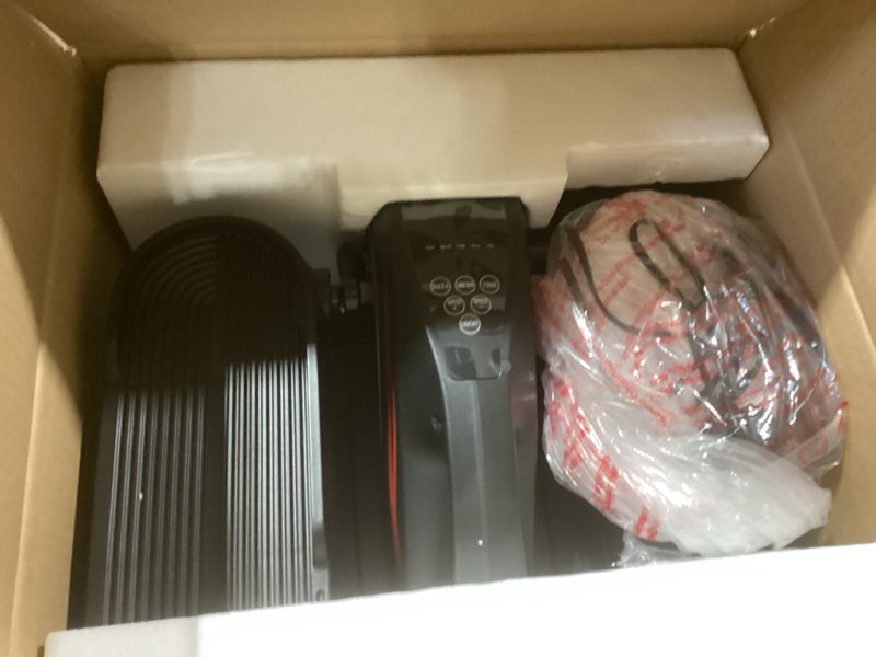 Condition photo showing Good Condition for Under Desk Elliptical Machine, Electric Elliptical Leg Exerciser While Sitting for Seniors with Upgraded 15 Speeds & 12 Auto Mode, Forward & Reverse Direction, Quiet Portable Seated Pedal Exerciser 15 Adjustable Speeds+12 Auto Modes -Black Red