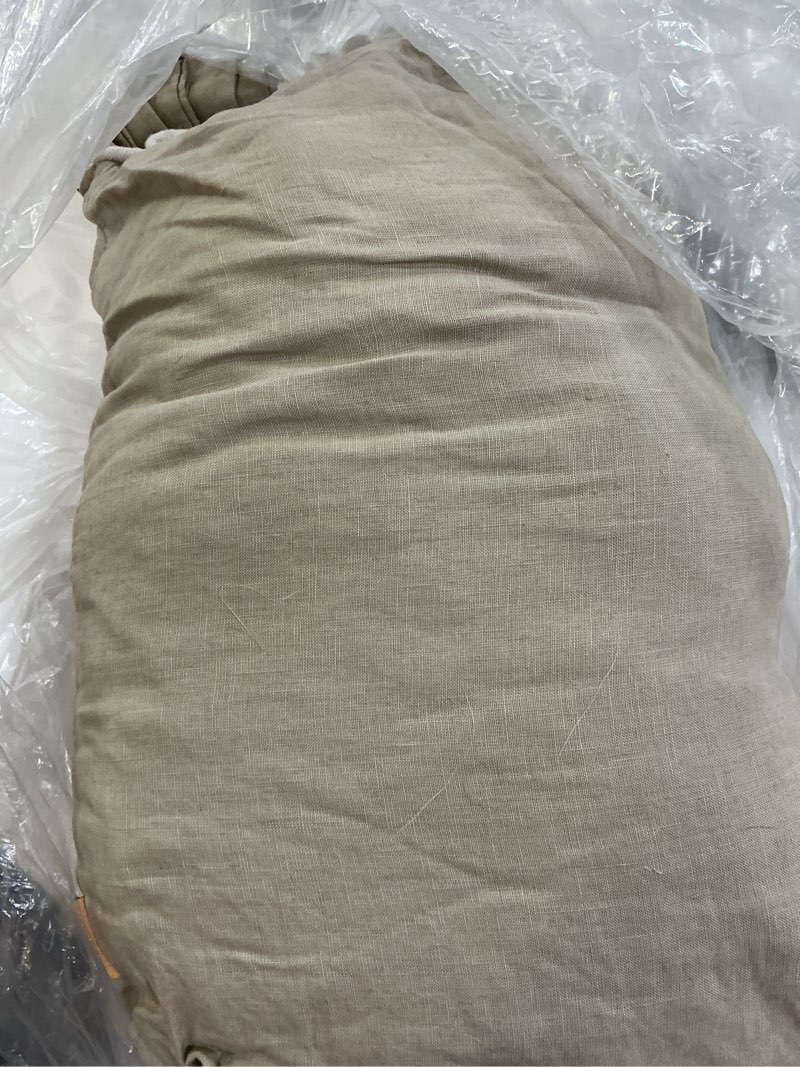 Condition photo showing Good Condition for european linen duvet cover set, king/cal king, toffee