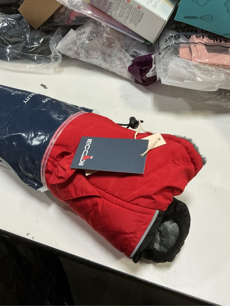 Condition photo showing Good Condition for IECOii Extra Warm Dog Coat - Reflective Adjustable Jacket With Buckle Fleece Turtleneck for Cold Weather - Soft Winter Coat for Small Medium Extra Large Dogs Medium(Chest:16.5-20.9 in) Red