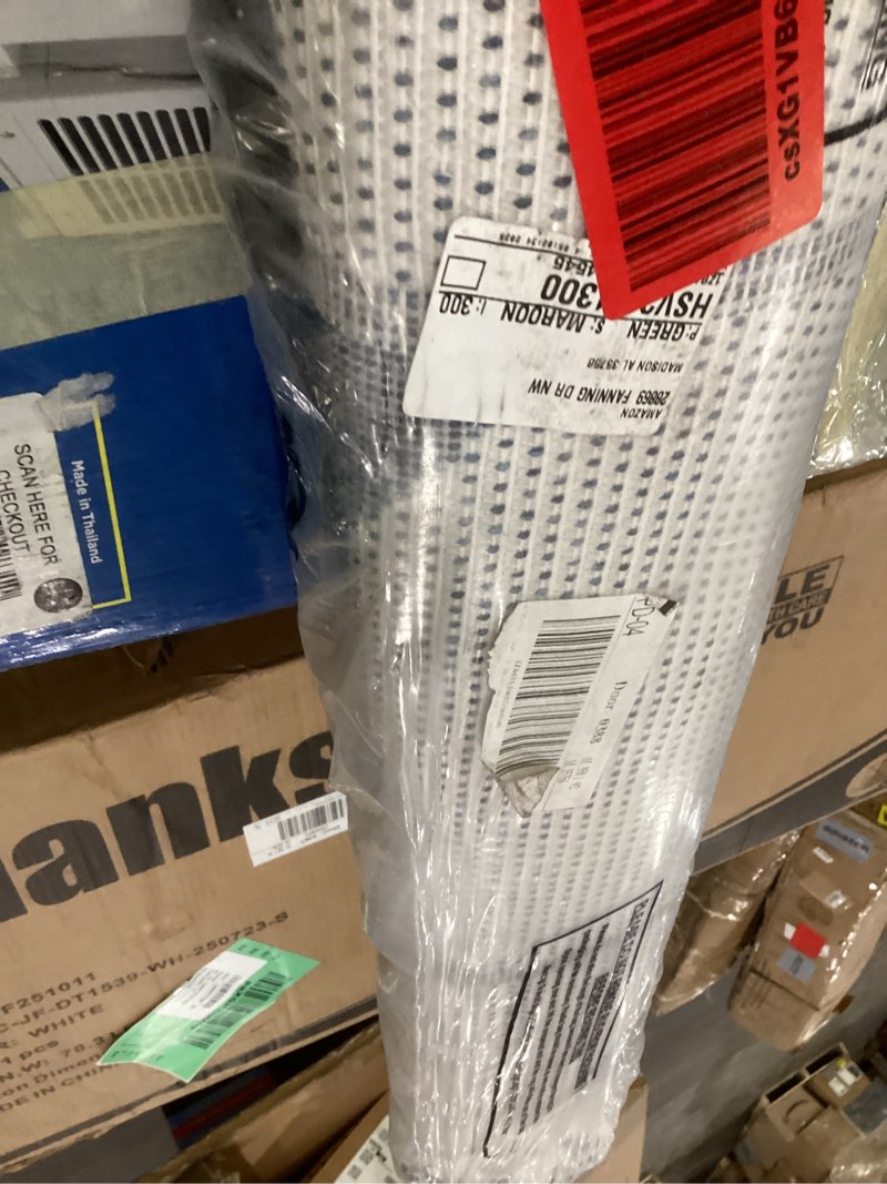 Condition photo showing As Is for JONATHAN Y Geometric Indoor Outdoor Area Rug 5X8 Navy/Cream, Soren Modern for Backyard, Patio, Porch, Easy-Cleaning, High Traffic, Pet-Friendly, Non-Shedding (TSN304C-5) Navy/Cream 5'3" x 7'7" (Rectangular)