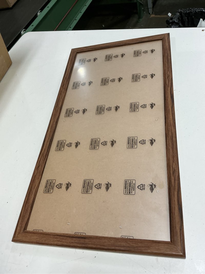 Condition photo showing Good Condition for 11x22 wood frame brown, rustic natural wooden 22x11in poster picture frame, distressed 11 x 22inch woodgrain gallery photo frame with hd plexiglass, horizontal vertical wall mounting display 1pcs brown 11x22